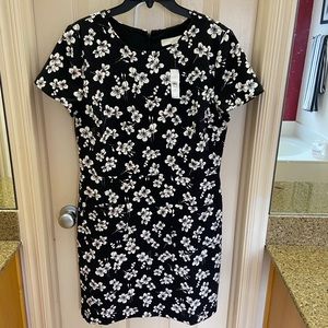 LOFT Floral Black Dress w/ Pockets